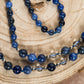 Mala Sodalite, Cristallo di Rocca, Pietra Guru Sodalite, Argento 925