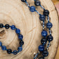 Mala Sodalite, Cristallo di Rocca, Pietra Guru Sodalite, Argento 925