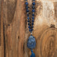 Mala Sodalite, Cristallo di Rocca, Pietra Guru Sodalite, Argento 925