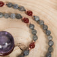 Mala Labradorite, Pietra Guru Agata rossa, Rame